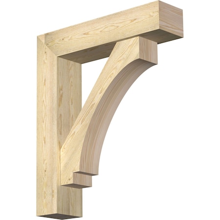 Ekena Millwork Imperial Block Rough Sawn Bracket w/ Offset Brace, Douglas Fir, 8"W x 34"D x 40"H BKT0806X34X40IMP05RDF